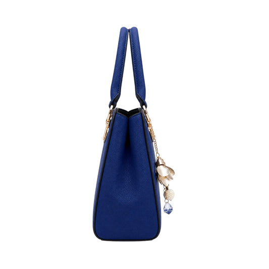 Vaset Premium Blue Leather Handbag with Luxury Charm for Women
