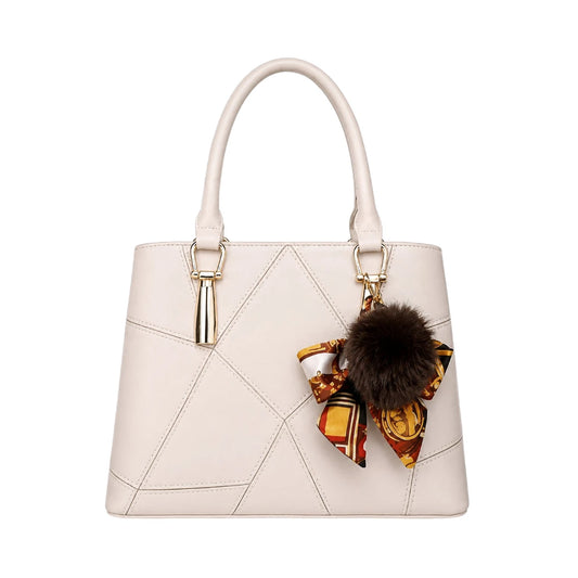 Vaset Elegant White Leather Handbag for Women