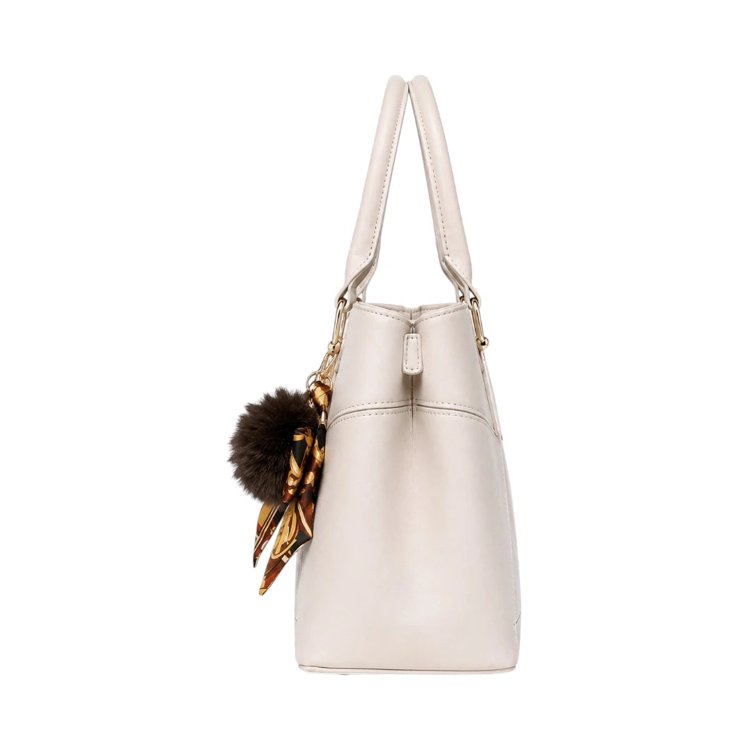 Vaset Elegant White Leather Handbag for Women